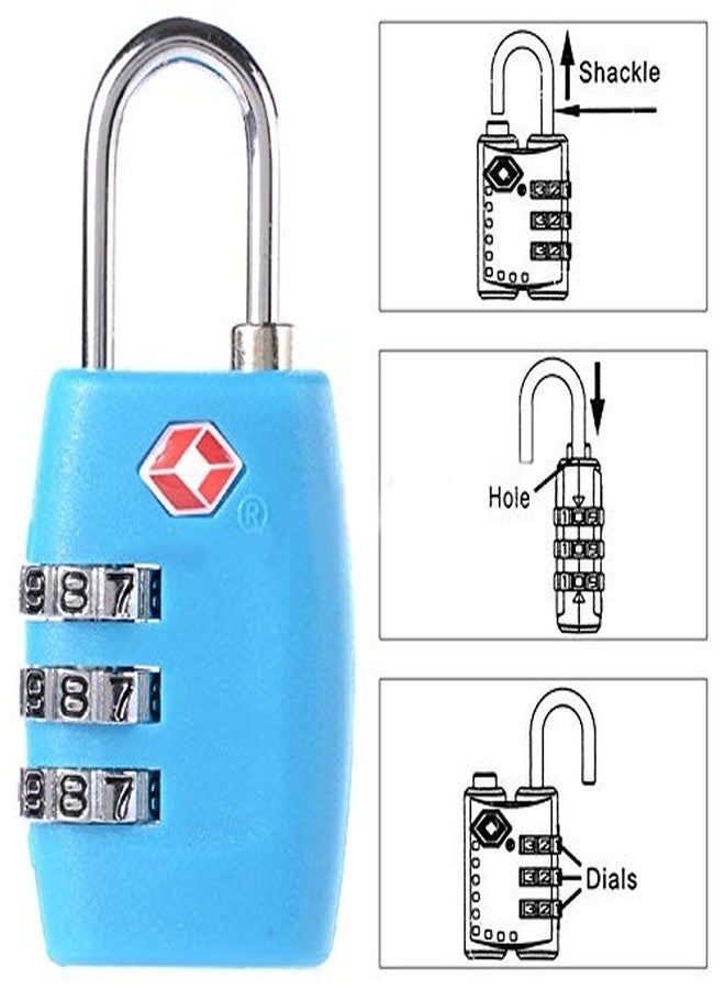 RainSound TSA Approved Combination Number Luggage Lock (Multicolor) (Pack of 3) - Image 5